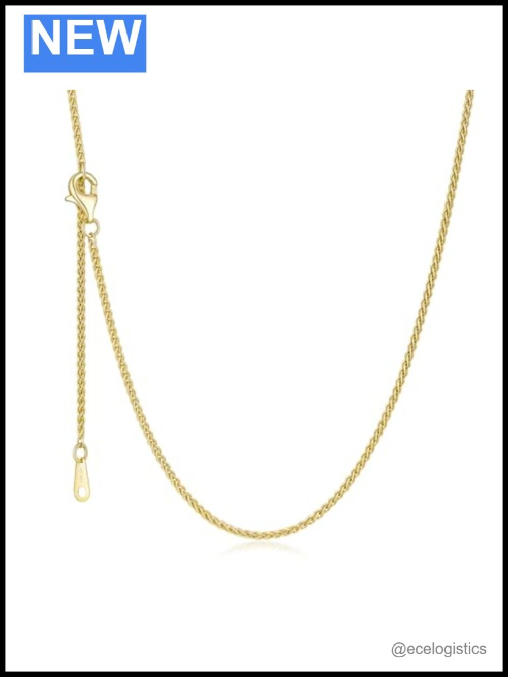 14K Gold Filled Wheat Chain Necklace 20" 1.6mm